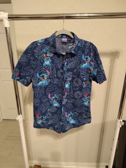 Blue Disney Stitch T-shirt, Hawaiian style, women's, size  S
