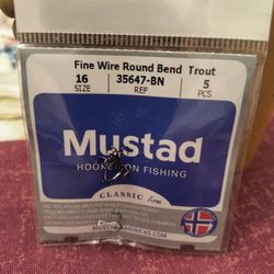 FISHING MUSTAD SIZE 16 TROUT HOOKS 