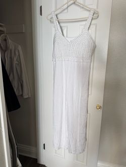 White Crochet Bodice Maxi Dress