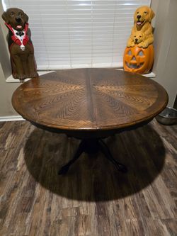 48" round oak kitchen table