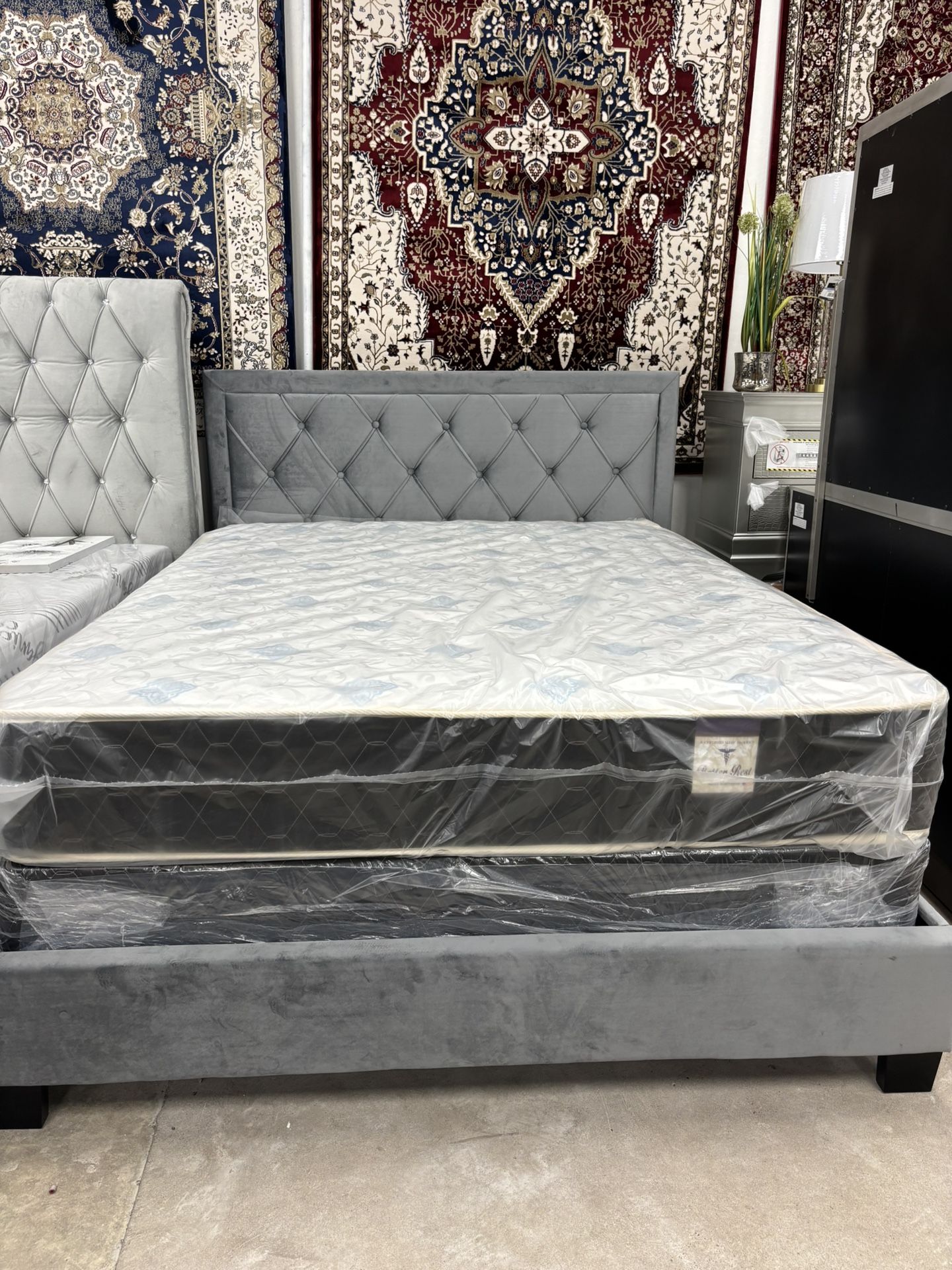Queen Bed Frame With Mattress And Box Spring Available