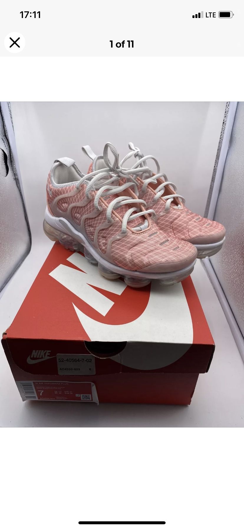 Nike Air Vapormax Plus “Bleached Coral AO4550 603 Women's