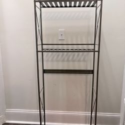 Satin Nickel Metal Bathroom Storage Over The Toilet Shelf - Storage Room Moving Sale