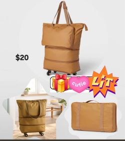 New. Collapsible Rolling Tote Brown - Brightroom ( ResedaCA)
Dimensions (Overall): 22 Inches