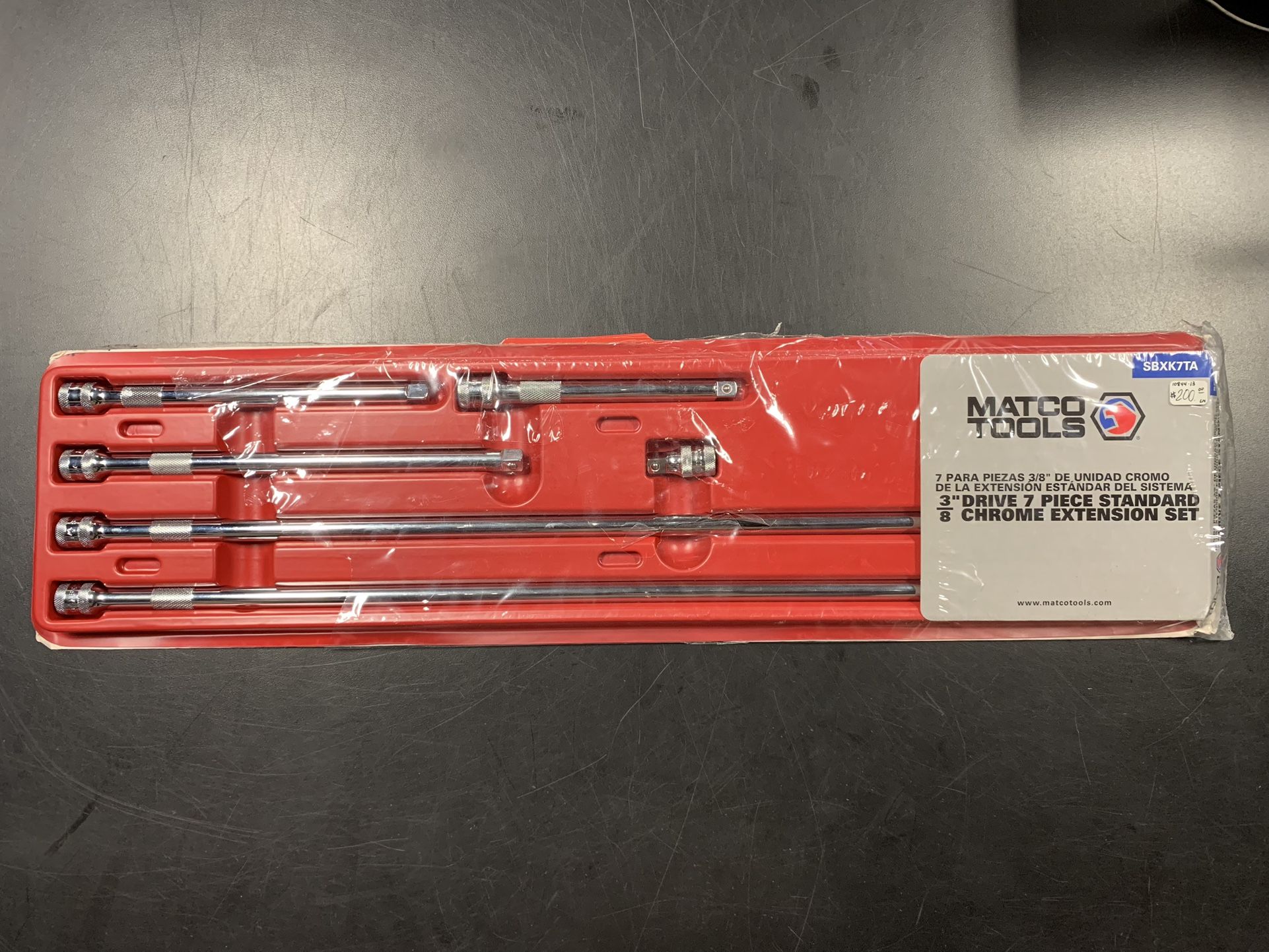Matco Tools 3/8" Drive 7 PC Standard Chrome Extenstion Set SBXK7TA
