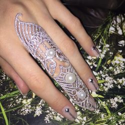 Ring adjustment ring with cubic zircons Wedding Jewelry