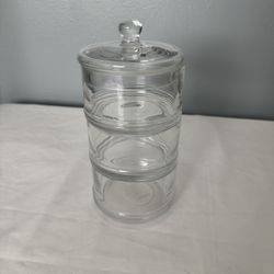 Small 3 Tier Storage Glass Container