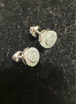 GRA Moissanite Round Pavé Halo Stud Earrings