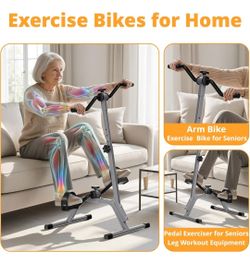 Adjustable Legs Arms Pedal Exerciser Bike for Seniors - Hand Arm Leg and Knee Therapy, Stroke Recovery, Portable Fitness Equipment for Total Body Work