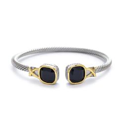 Twist Metal Stone Bracelet