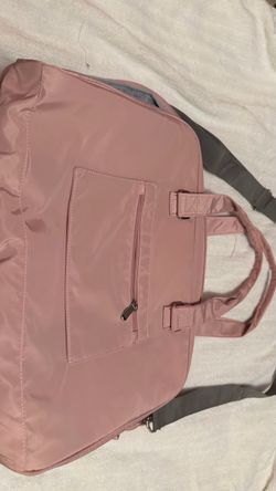 Pink Nylon Tote Bag with Shoulder Stra