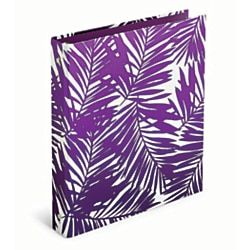 Casebound Binders, 1 1/2in. Rings, Purple Foil Palms