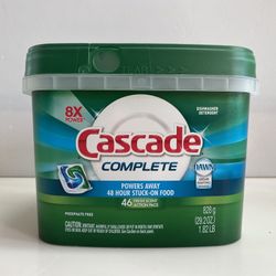 New CASCADE Complete Dishwasher Detergent Pods, 46 Pacs