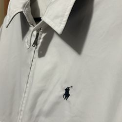Ralph Lauren Polo Men’s Size Large ( White Jacket ) With 2 Exterior Pockets 