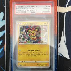 2022 PSA 10 Mischievous Pichu 214