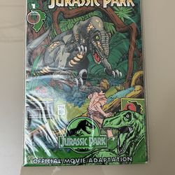 1993) JURASSIC PARK #1 Topps Comics Movie Edition  w/cards!