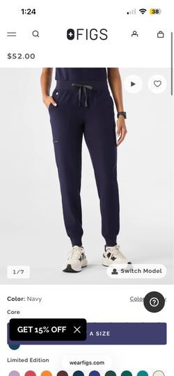 Navy Figs Zamora scrub pants size small