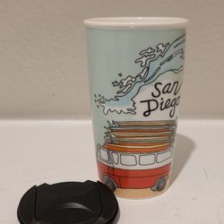 Starbucks San Diego VW Bus Ceramic Tumbler Travel Mug