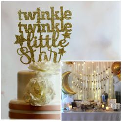 Twinkle Twinkle little star banner & cake topper