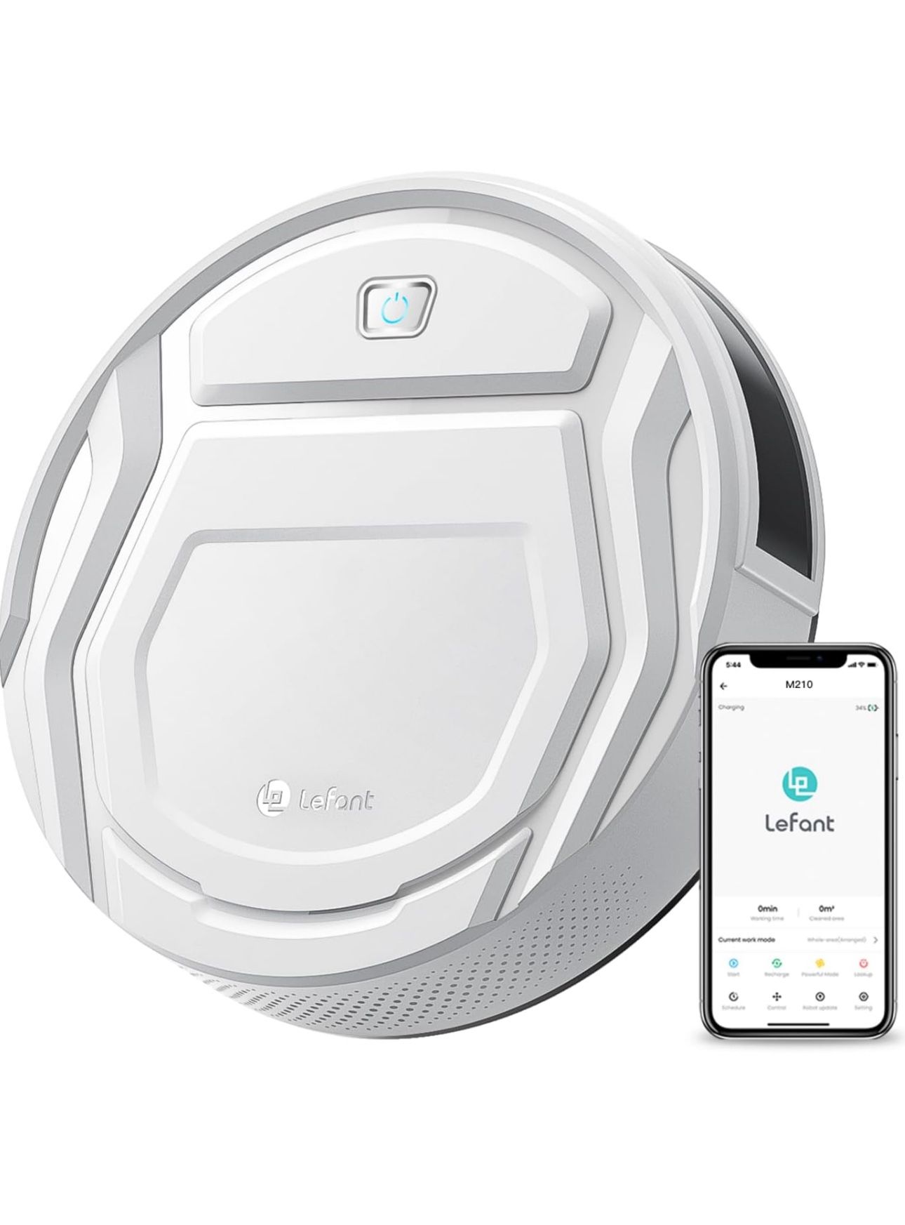 Lefant Robot Vacuum Cleaner, Strong Suction, 120 Mins Runtime, Slim, Low Noise, Automatic Self-Charging, Wi-Fi/App/Alexa Control, Ideal for Pet Hair H