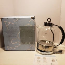ASCOT Electric Kettle, Glass Electric Tea Kettle 1.5L 1500W Borosilicate Glass Tea Heater, with Auto Shut-Off and Boil-Dry Protection open box new 