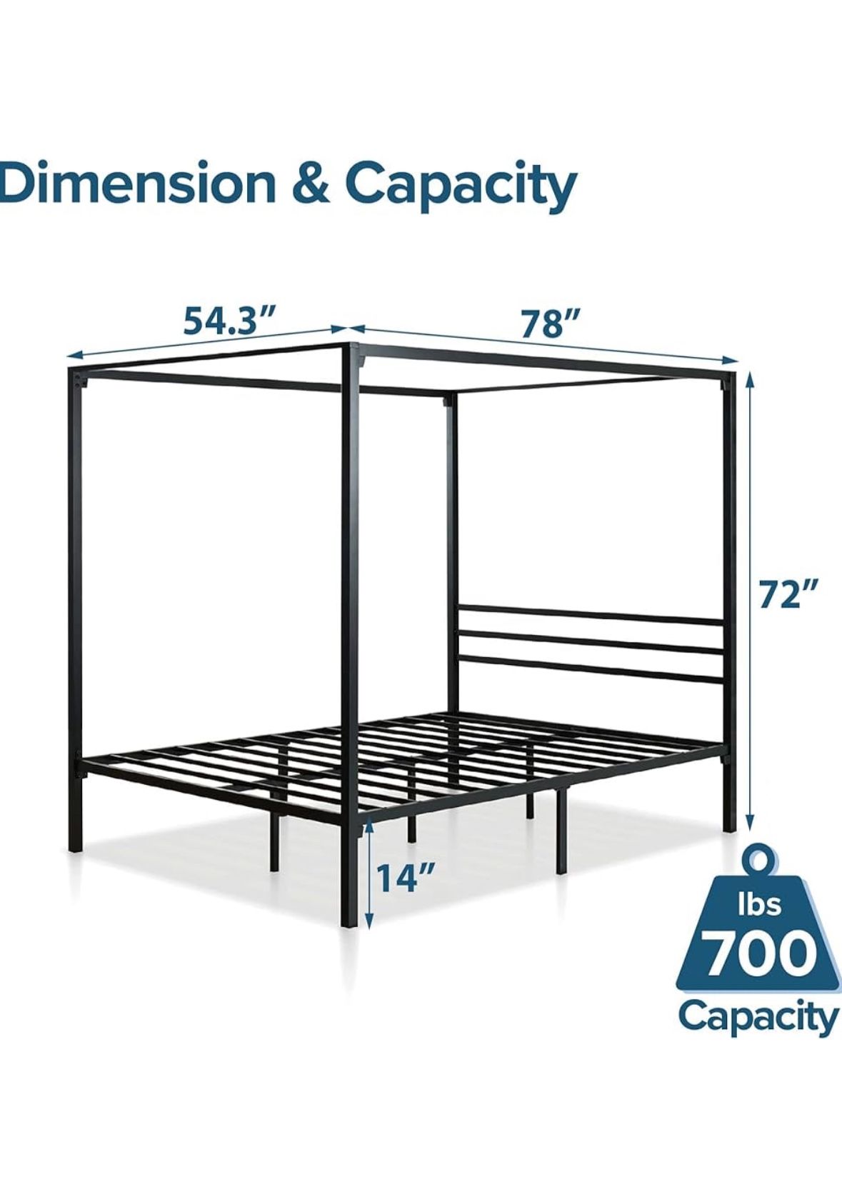 Full Or Double Bed Frame With Canopy