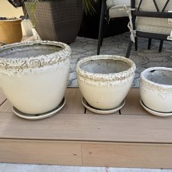 Farmhouse Cottage Style Ceramic Planter Pots