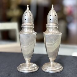Vintage Art Decor Solid Sterling Silver 5” Salt & Pepper Shakers Set 68 grams