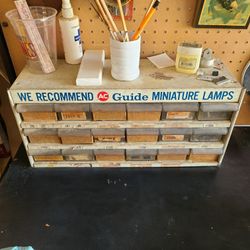 VINTAGE AUTOMOTIVE BULB CABINET