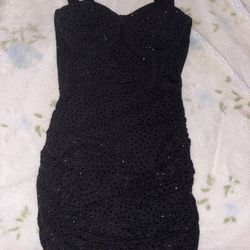 Rhinestone Black Dress