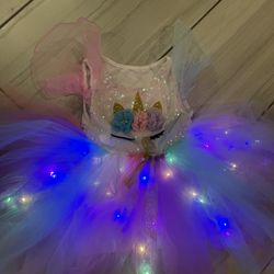 Unicorn Dress lights Up Toddler 