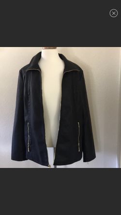 Women’s Ellen Tracy Black Butter Soft faux Leather Jacket Blazer Outerwear