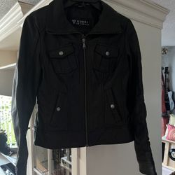 Guess Women’s genuine leather moto stylish  Jacket size small Guess Los Angeles