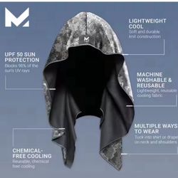 Mission Cooling Hoodie Towel Evaporative Cool Technology Keeps Cool UPF 50 IN ASSORTED COLORS