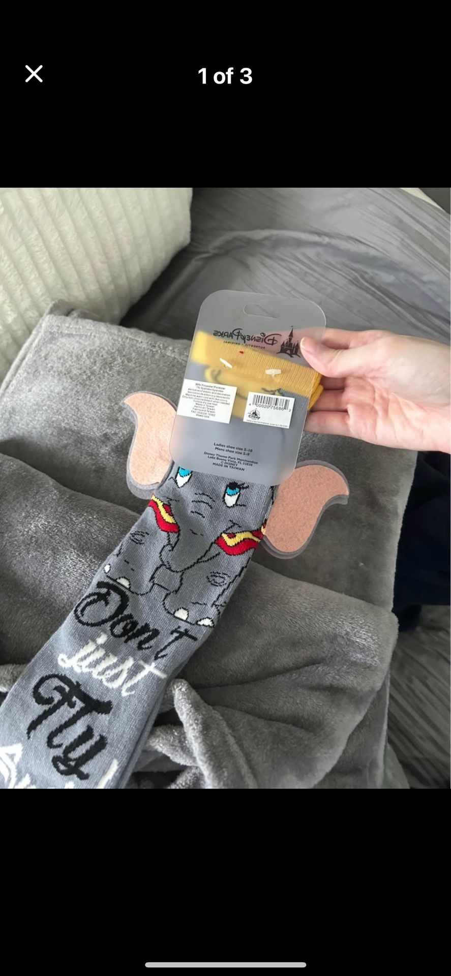 Disney Park Dumbo Socks With Tags