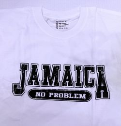 Unisex White T-Shirt Jamaica No Problem (L) Brand New
