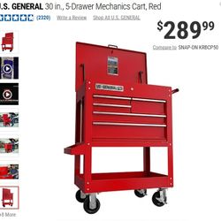 US General Pro 30 in. 5 Drawer Mechanic Cart