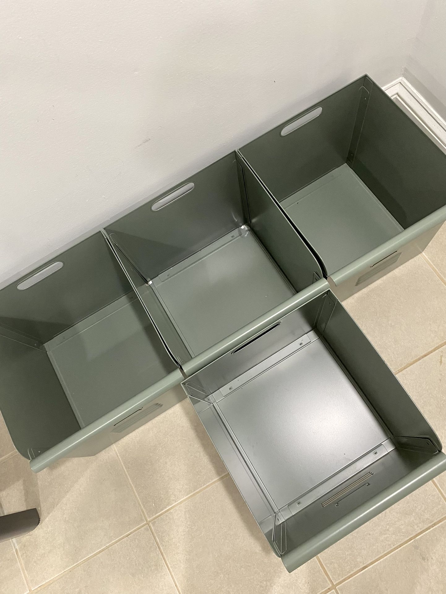 Pottery Barn Metal Storage Bins With Attached Lids for Sale in Seattle, WA  - OfferUp