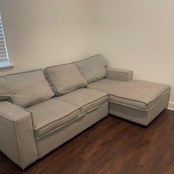 Bobs Furniture Sectional (Light Gray)