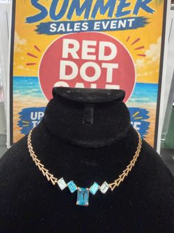10k blue stone necklace