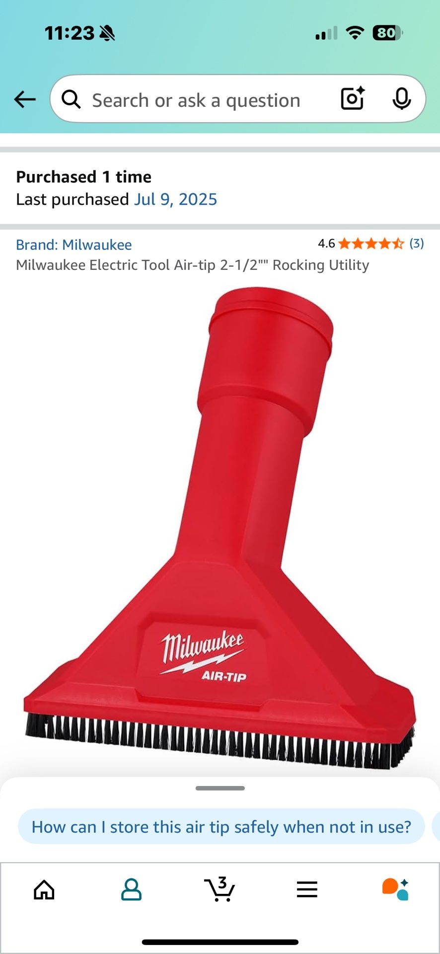 Milwaukee Air Tip Attachment Wet Dry Vac