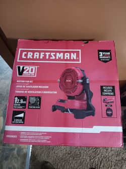 craftsman 20 volt cordless fan with charger and battery brand new in box