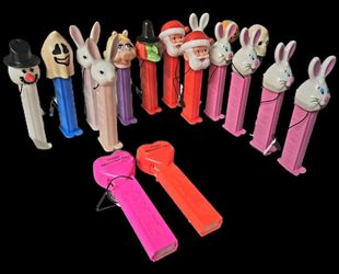Lot of Vintage PEZ Candy Dispensers Featuring Various Characters