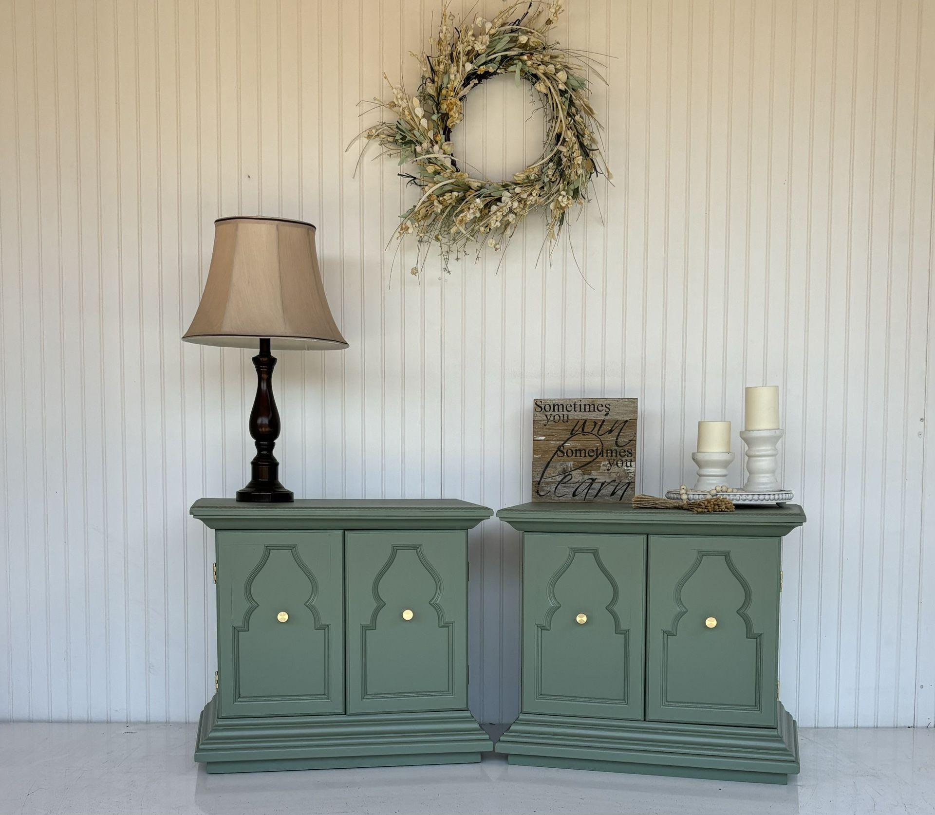 Sage Green Nightstands - Night Stand Set - Bedroom Set - Dresser Set - Side Tables