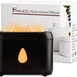 Flame Diffuser for Essential Oils, 200ml Ultrasonic Aroma Diffusers with Cool Mist, Aromatherapy Diffuser with Auto-Off Protection, Small Humidifier f