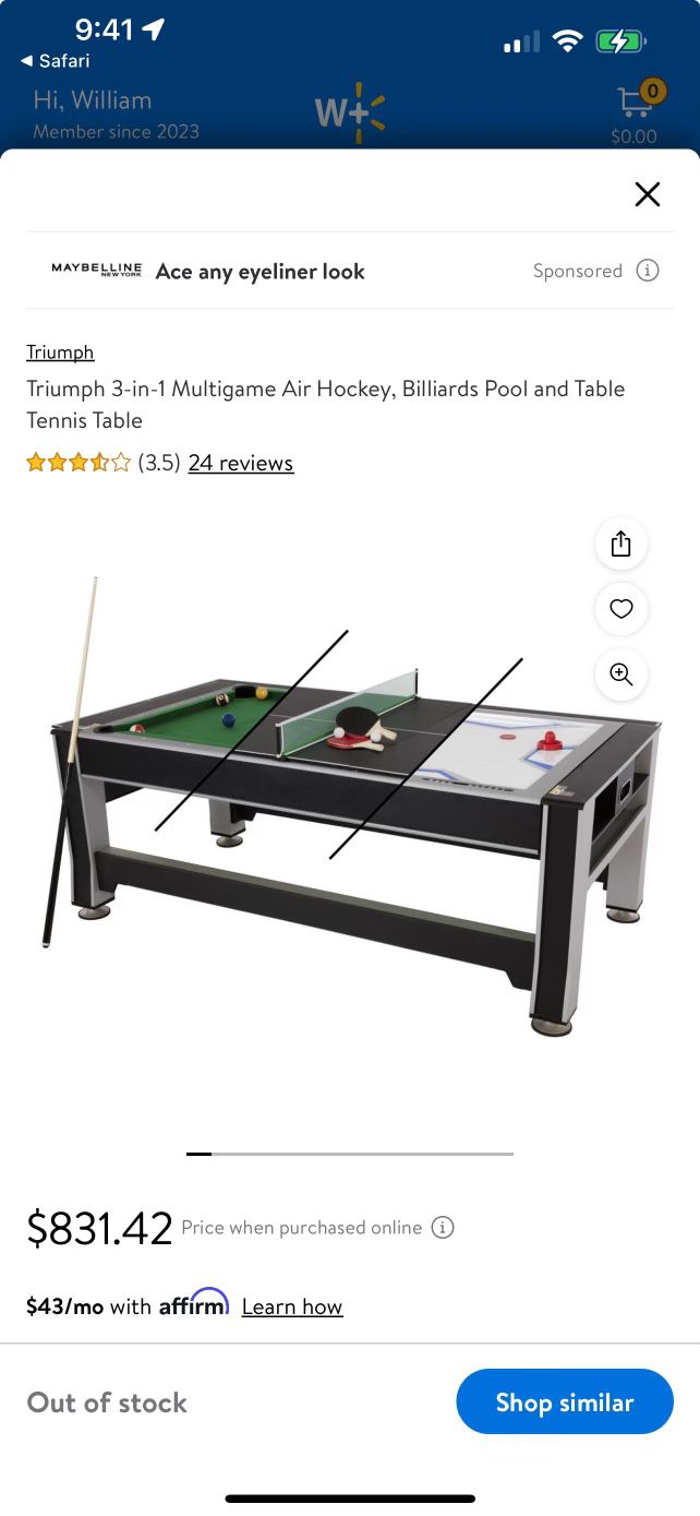 Triumph 3 In 1 Game Table