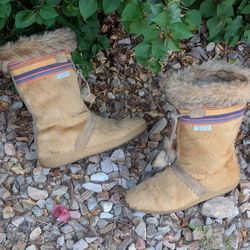 Vintage 70s/80s Tecnica Fur Après Ski Boots Italy Brown EU 42 Women's US 10 Mid Calf VGC Retired