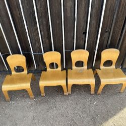 4 wood chairs For small kids