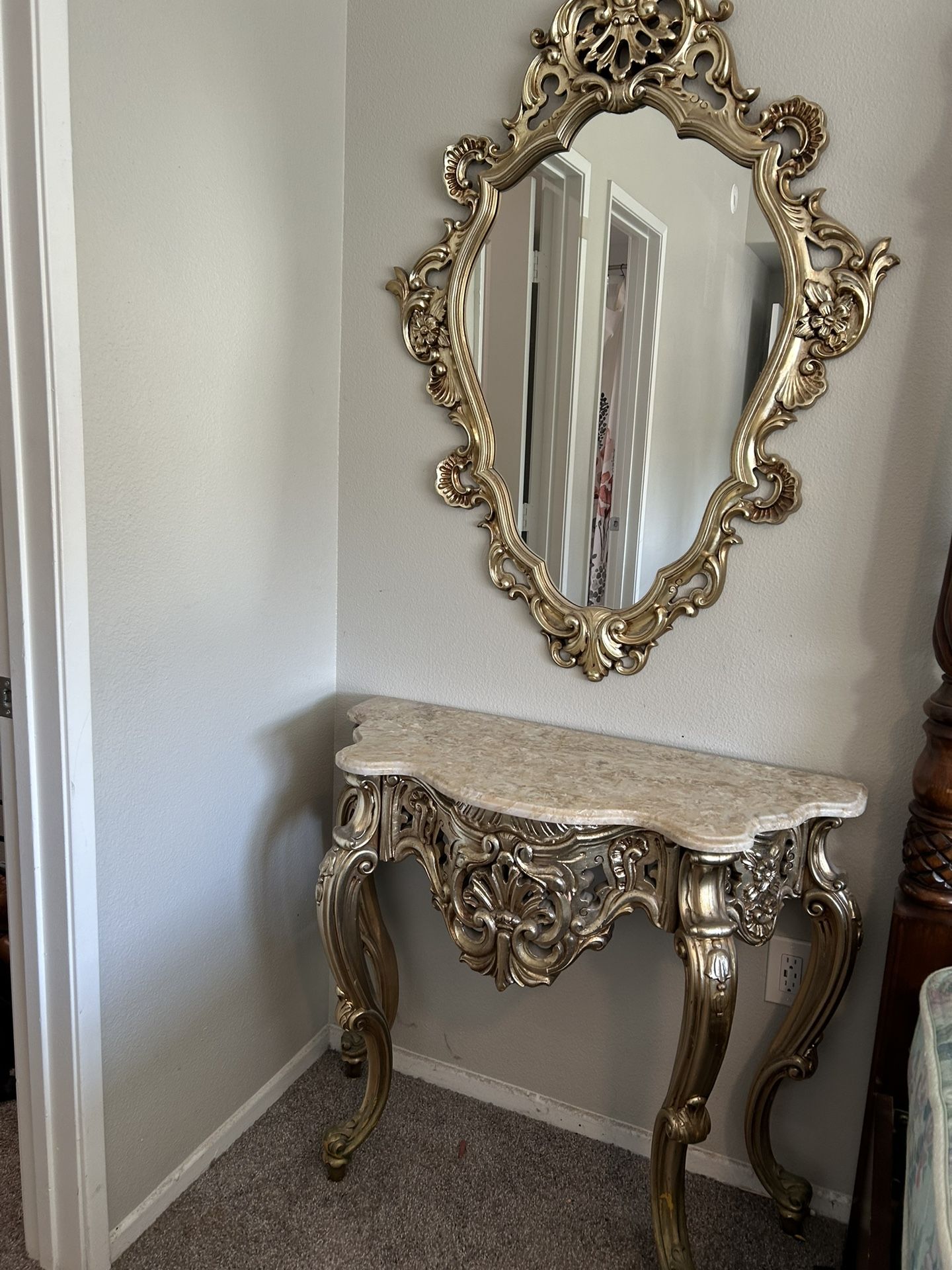 Vintage Mirror Entry Way Table