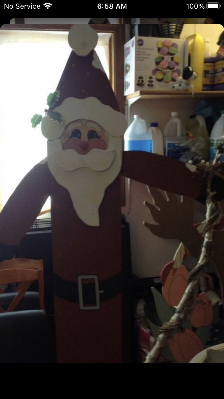 6ft Wood Santa Porch Greeter $30 JUST REDUCED MUST GO